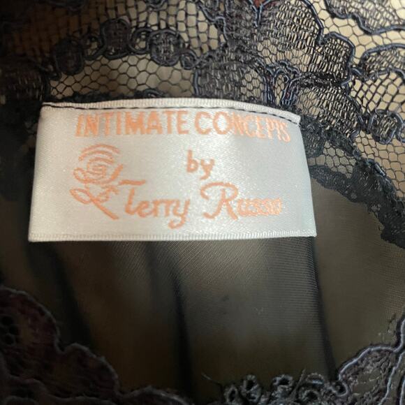 Intimate Concepts by Terry Russo Vintage Black Sheer Lace Lingerie Dress Small - Picture 6 of 10